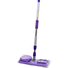 Tekno Trust 130CM Saplı 360° Döner Saplı Palet Mop - M.fiber Paspas Yedek Bezli Duvar Silme Mop (4178)