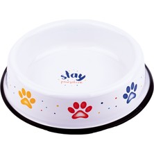 Emaylab Emaye Kedi Köpek Mama ve Su Kabı Renkli Pati