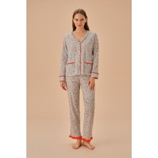 Suwen Birdy Gömlek Yaka Pijama Takımı