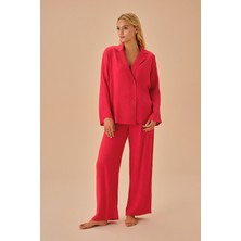 Suwen Angelina Gömlek Yaka Pijama Takımı