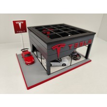 Tech Trade Tesla Diecast Showroom Garaj Diorama 1:64 Ölçek