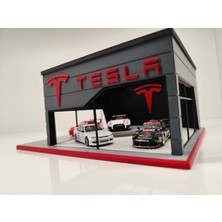 Tech Trade Tesla Diecast Showroom Garaj Diorama 1:64 Ölçek