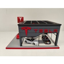 Tech Trade Tesla Diecast Showroom Garaj Diorama 1:64 Ölçek