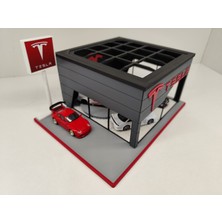 Tech Trade Tesla Diecast Showroom Garaj Diorama 1:64 Ölçek