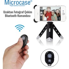 Microcase Tripod ve Selfie Çubuğu Için Bluetoothlu Uzaktan Fotoğraf Çekim Kumandası Siyah