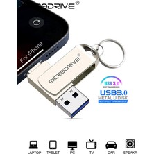 Laula İphone Uyumlu USB 128 Gb / 64 Gb Lightning ve Usb 3.0 Flash Bellek   Otg Çift Giriş Hızlı Premium (MicroDrive)