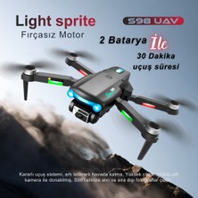 Piha S98 Drone Fırçasız Motor 2 Batarya ile 30 Dakika Uçuş Süresi Wifi 1080P Hd Çift Kameralı Işıklı Taşıma Çantalı