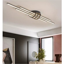 Mediterian Şık Siyah LED Avize, Modern Tasarım, 6 Başlık, 30x60, Ev ve Ofis Dekoru