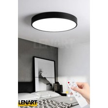 Mediterian Yuvarlak Modern Tavan Avizesi 3 Renk Aydınlatmalı, Kumandalı LED Avize,ofis Aydınlatma,salon Avizes