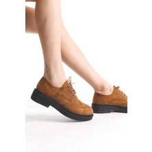 Modabuymus Yampa Taba Süet Oxford Günlük Kadın Ayakkabı