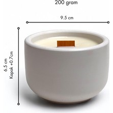 Candle Purr Whispering Gardenia 200G Soya Mumu El Yapımı Beyaz Beton Kapta