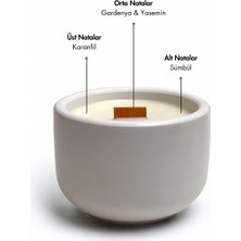 Candle Purr Whispering Gardenia 200G Soya Mumu El Yapımı Beyaz Beton Kapta
