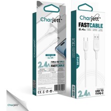 Charjett 2.4A Type-C Veri Aktarımı ve Şarj Için USB Kablo 1 Metre
