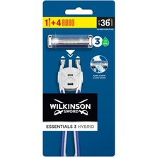 Wilkinson Sword Wilkinson Essentials 3 Hybrid Erkek Tıraş Makinesi Sapı + 4 Yedek Tıraş Bıçağı