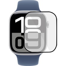 Microcase Apple Watch Series 10 46MM Tam Kaplayan Kavisli Ekran Koruyucu 3D Pet Film - Siyah AL3385