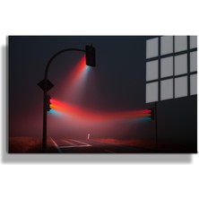 Marsilyan Sanatsal Yapayzeka, Creative Art, 3D Dekoratif Baskı Yatay Cam Tablo 66