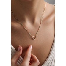 Gianfranco Golf Turkuaz Mineli Kilitli Kalp Kolye 44 cm