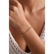 Gianfranco Halka Detaylı Taşlı Linaetta Bileklik