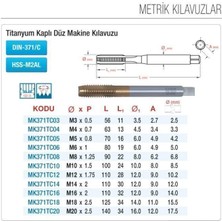 Maier M16X2 Düz Makina Kılavuzu HSS-M2AL Titanyum Kaplı Standart DIN-371/C MK371TC16