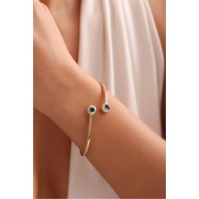 Gianfranco Nazar Boncuklu Beyaz Mineli Esnek Bilezik