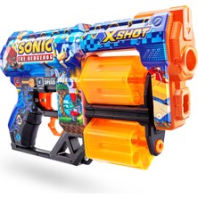 X-Shot Skins Dread Köpük Dart Patlatıcı - Sonic The Hedgehog Tasarımı, 27M Menzil, 12 Dart