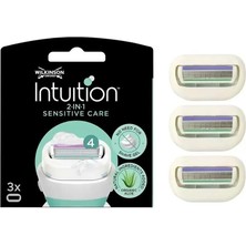 Wilkinson Sword Intuition 2in1 Sensitive Care Kendinden Sabunlu 4 Bıçaklı Kadın Tıraş Bıçağı 3 Yedek Kartuş