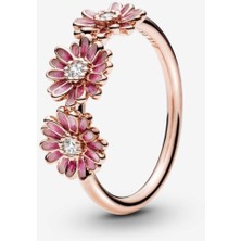 Hector Co Jewellery Pembe Papatya Üçlemesi Yüzük