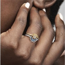 Hector Co Jewellery Gökyüzü Mavisi Işıltılı Ay Yüzük