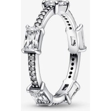 Hector Co Jewellery Tarz Dikdörtgen Çubuklar Işıltılı Pavé Yüzük