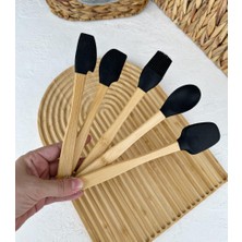 5'li Bambu Silikon Mini Spatula Seti Siyah