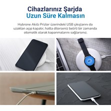 Hybrone Akım Korumalı İkili Wi-Fi Akıllı Priz, 16 Amper, Enerji İzleme, Çocuk Kilidi, Uygulama ile Uzaktan Kontrol