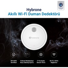 Hybrone Akıllı Wi-Fi Duman Dedektörü, Sesli Işıklı Alarm Uyarısı, Uygulama ile Anında Bildirim, Uzun Pil Ömrü