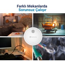 Hybrone Akıllı Wi-Fi Duman Dedektörü, Sesli Işıklı Alarm Uyarısı, Uygulama ile Anında Bildirim, Uzun Pil Ömrü