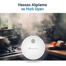 Hybrone Akıllı Wi-Fi Duman Dedektörü, Sesli Işıklı Alarm Uyarısı, Uygulama ile Anında Bildirim, Uzun Pil Ömrü