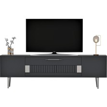 Cantek Dizayn Fashionn Tv Sehpası (Alt Modül) Antrasit-Gümüş