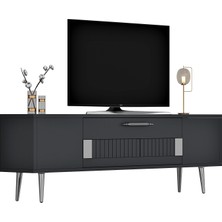 Cantek Dizayn Fashionn Tv Sehpası (Alt Modül) Antrasit-Gümüş