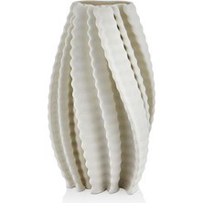 Lamedore Abstract Spıral Beyaz 3D Vazo 19X20X35 cm