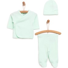 HelloBaby Yenidoğan Organik Zıbın-Şapka-Patikli Alt Unisex