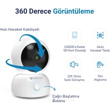 Hybrone Omni Wi-Fi Akıllı Kamera, 360 Derece Görüntüleme, Akıllı Hareket Takibi,
Ses Algılama, Çift Yönlü Sesli Görüşme, Uzaktan Kontrol