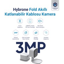 Hybrone Fold Katlanabilir Wi-Fi Akıllı Kamera, İnsan Algılama, Çift Yönlü Sesli Görüşme,
Hareket Algılama, Siren Özelliği, Uzaktan Kontrol