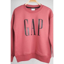 Miniko Kids Kız Erkek Bisiklet Yaka Gap Baskılı Manşetli Pamuk Sweat