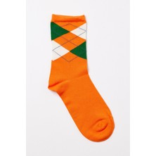 Katia & Bony Çocuk Ekose Desenli  Soket Çorap Turuncu