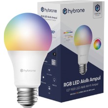 Hybrone LED RGB Wİ-Fi Akıllı Ampul, 16 Milyon Renk, 900 Lümen, E27 Duy, Uygulama ile Uzaktan Kontrol