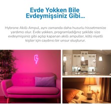 Hybrone LED RGB Wİ-Fi Akıllı Ampul, 16 Milyon Renk, 900 Lümen, E27 Duy, Uygulama ile Uzaktan Kontrol