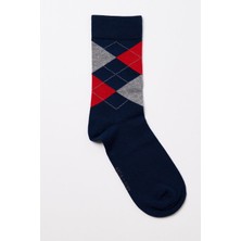 Katia & Bony Çocuk Ekose Desenli  Soket Çorap Lacivert