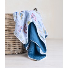 Müslin Bebek Battaniyesi Çift Taraflı Kullanım Araba Desen 100X100 cm