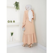 Vellichor Krep Kumaş Omuz Fırfırlı Elbise