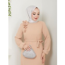 Vellichor Krep Kumaş Omuz Fırfırlı Elbise