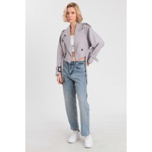 Reglan Kısa Ceket - Gri
