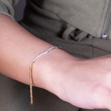 Adil İdil Kuyumculuk Kıvrımlı Taş Sıralı Şık Künye